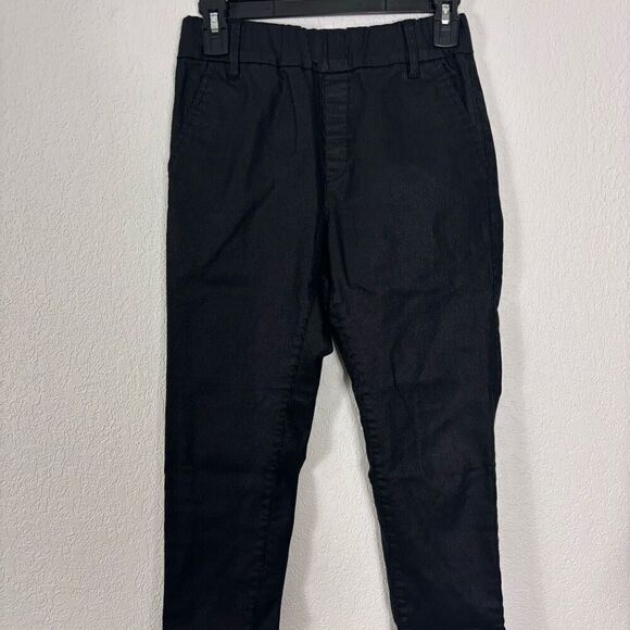 Bevy Flog Black & Grey Pinstriped Skinny Leg Pull On Dress Pants - Picture 3 of 9